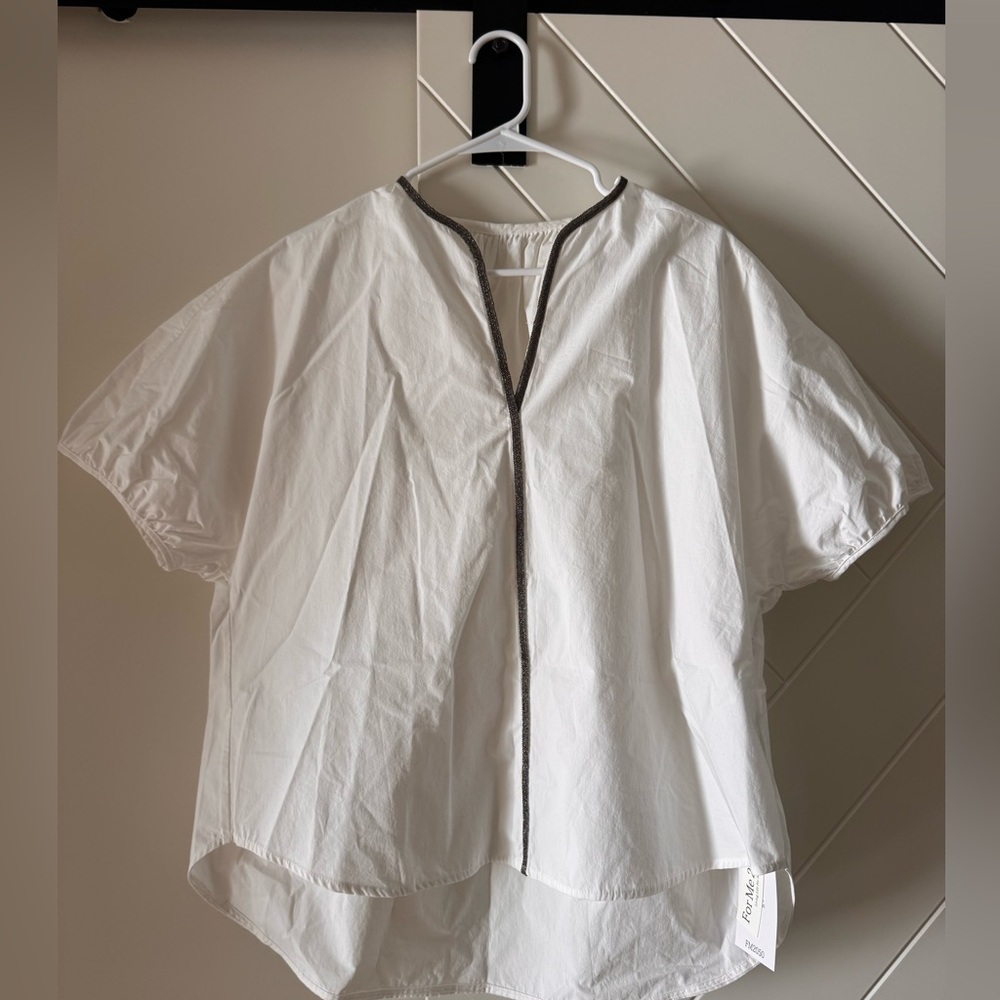 ForMe2050 White Short Sleeve Blouse